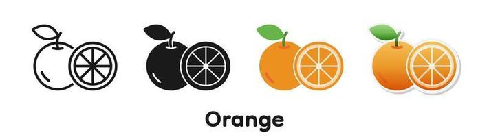 conjunto de iconos vectoriales de naranja. vector