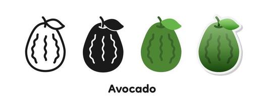 Vector icon set of Avocado.