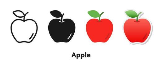 conjunto de iconos vectoriales de manzana. vector