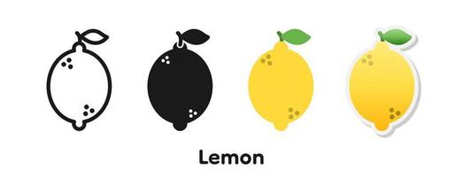 Vector icon set of Lemon.