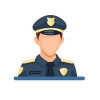 vector de ilustración de personaje masculino de uniforme de policía