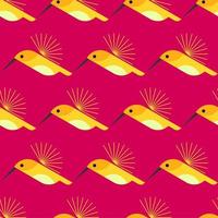 hummingbird geometric seamless pattern. red background vector