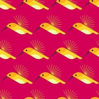 hummingbird geometric seamless pattern. red background vector