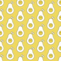 seamless pattern avocado with egg. repeating geometric shape background vector