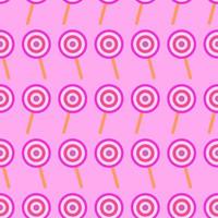 Cute lollipop on pink background. Seamless repeat pattern. Fan for kids dresses textile vector