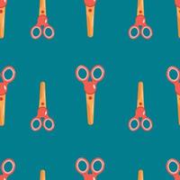 Vector seamless scissors pattern. School supplies.Ideal for printing onto fabric, textile, packaging, wallpaper, wrapping paper, background, surface texture.Subject used for school education.