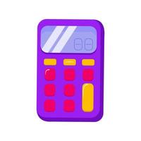 Pocket calculator isolated on white background in cartoon style. Math device. Flat style, vector illustration. Calculator accounting education. Mathematic accountant. Web icon.