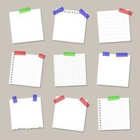 collection of white blank notes vector