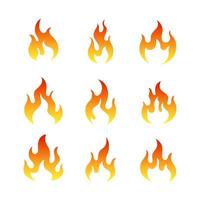 gradient red and orange flames collection vector