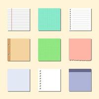 collection of colorful note pads design vector