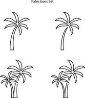 icono de verano de palmera y plantilla de logotipo, iconos de palma aislados en fondo blanco para ui, aplicación, web, logotipo. vector