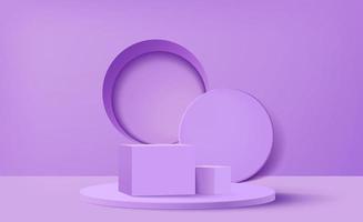 Podio de pedestal de cilindro 3d con fondo de escena circular. escena mínima abstracta para productos de maqueta, escenario para exhibición, exhibición de promoción. formas geométricas vectoriales. vector