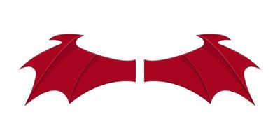 Red devil wings isolated on white background. Cartoon style. Clean and modern vector illustration for design, web.