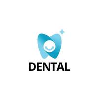 logotipo degradado de dientes sonrientes para dentista vector