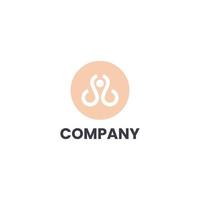 Initial logo db shape yoga or ballet person vector