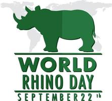 World Rhino Day September 22 Banner vector