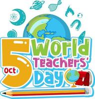 World Teacher's Day Logo Banner Design vector