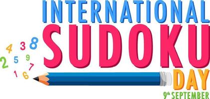 International Sudoku Day September 9 vector