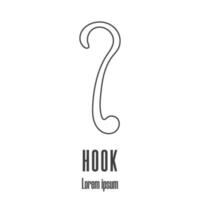 Line style icon of a hook. Clean and modern vector illustration.
