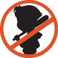 Prohibited symbol with silhouette vector