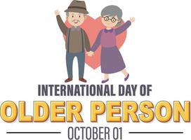 cartel del día internacional de las personas mayores vector