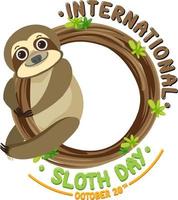 International sloth day banner concept vector