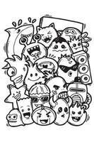 Hand drawing doodle monsters. vector illustration