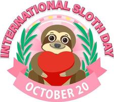 International sloth day banner concept vector