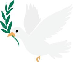 White dove carrying leaf vector