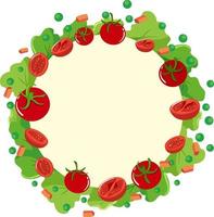 Vegetable salad frame template vector