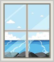 View through glass window vector