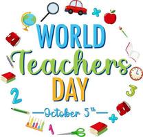 World Teachers Day Poster Design vector