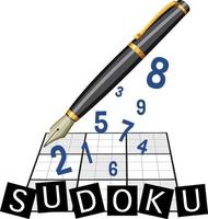 Sudoku logo poster design vector