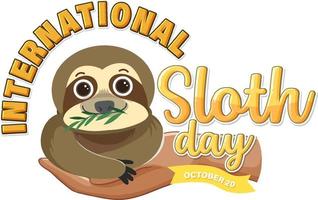 International sloth day banner concept vector