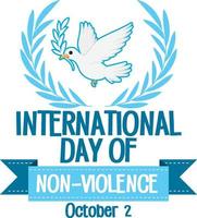 International day of non violence poster vector