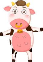 Cute cow cartoon character vector