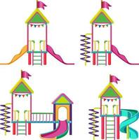 Outdoor playground slide for kids vector