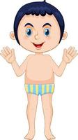 Boy wearing swimming suit cartoon character vector