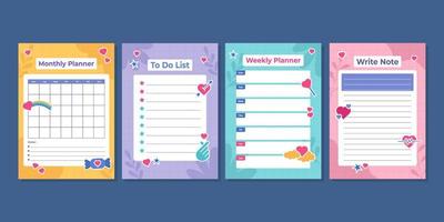 Journal Template with Colorful Accent and Heart Shapes vector