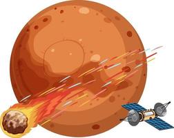 Mars planet and satellite vector