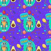 Sweet ice cream seamless pattern vector