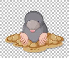 A mole in hole cartoon vector