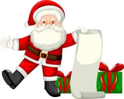 Cute Santa Claus holding list paper vector