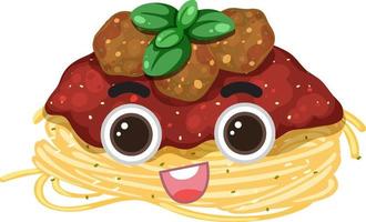 Cute spaghetti cartoon character vector