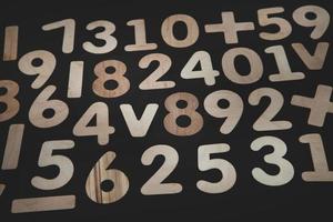 Background or texture of numbers. Finance data concept. Mathematic. Seamless pattern with numbers. Finance concept. photo