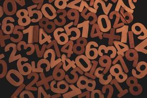 Colorful wooden colorful numbers background. Numbers texture abstraction. Global economy crisis concept photo