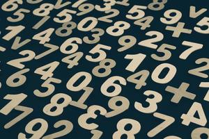 Background or texture of numbers. Finance data concept. Mathematic. Seamless pattern with numbers. Finance concept. photo