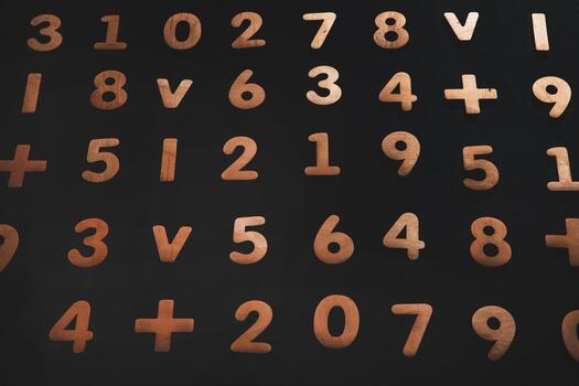 Background or texture of numbers. Finance data concept. Mathematic. Seamless pattern with numbers. Finance concept. photo