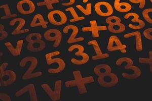 Background or texture of numbers. Finance data concept. Mathematic. Seamless pattern with numbers. Finance concept. photo