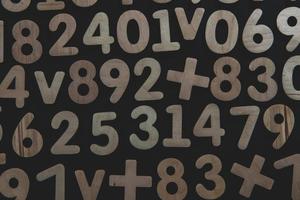 Background or texture of numbers. Finance data concept. Mathematic. Seamless pattern with numbers. Finance concept. photo